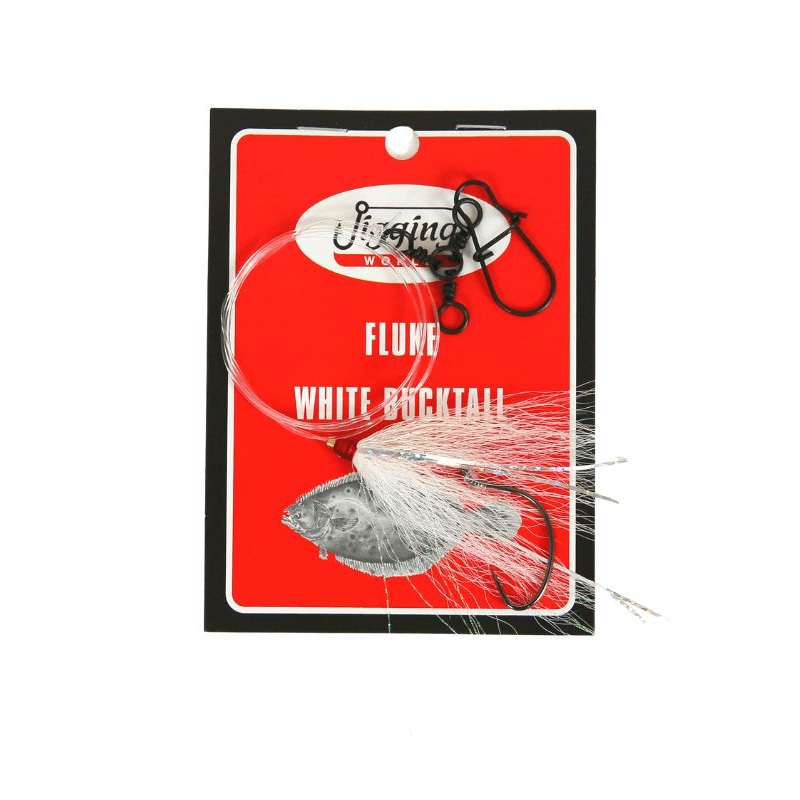 Jigging World Fluke Rigs with Bucktail White