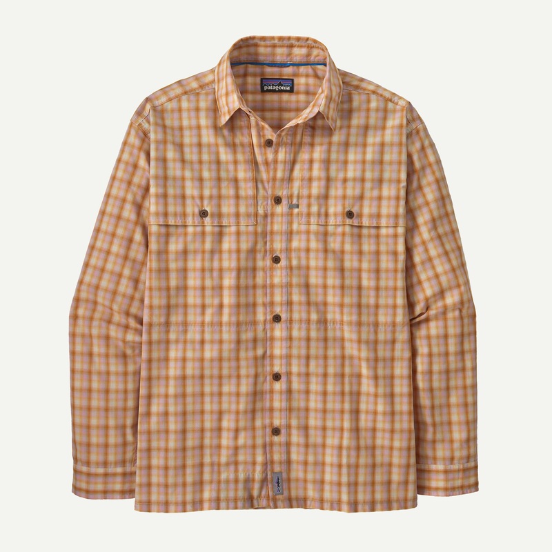Patagonia – Men’s Long Sleeve Island Hopper Shirt Mirrored: Golden Caramel M
