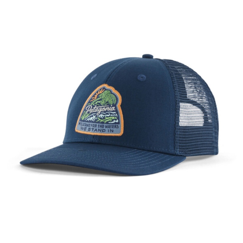 Patagonia Take a Stand Trucker Hat – Bayou Badge: Tidepool Blue