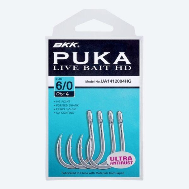 BKK Puka Live Bait HD Hooks 5/0 4pk