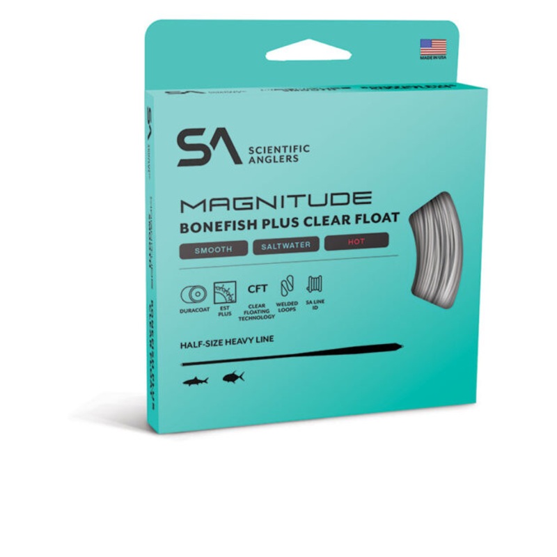 SA MAGNITUDE SMOOTH BONEFISH PLUS 10′ CLEAR FLOAT TIP WF-6-F IVORY/CLEAR