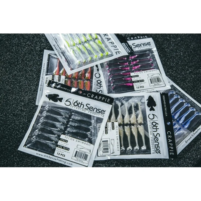 6TH SENSE PECOS SWIMBAITS (12 PCS) Black Neon