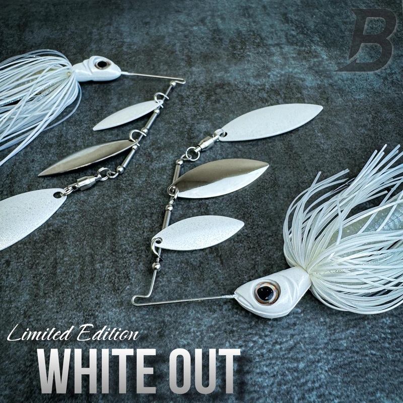 BIZZ BAITS BIZZ BLADE TRIPPLE WILLOW Custom WHITE OUT 3/8