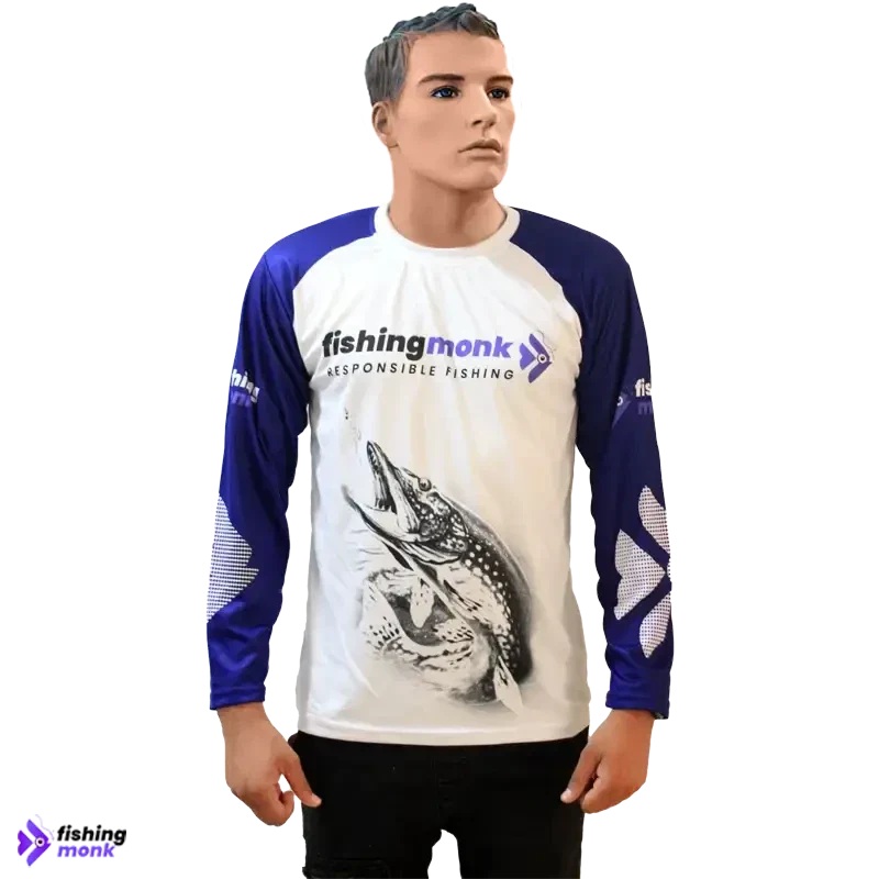 Fishingmonk  Men’s Rivery Sublimated  Fishing T-Shirt 2XL White Round Neck