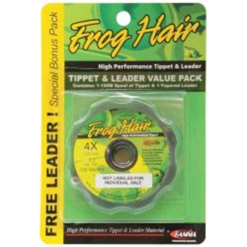 Frog Hair Tippet Guide 100m And 9 1/2ft Leader Stiff Butt Value Pack 0X
