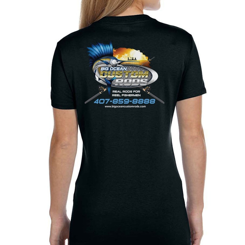 Women’s Custom T-Shirt: Jumping Marlin Black X-Small