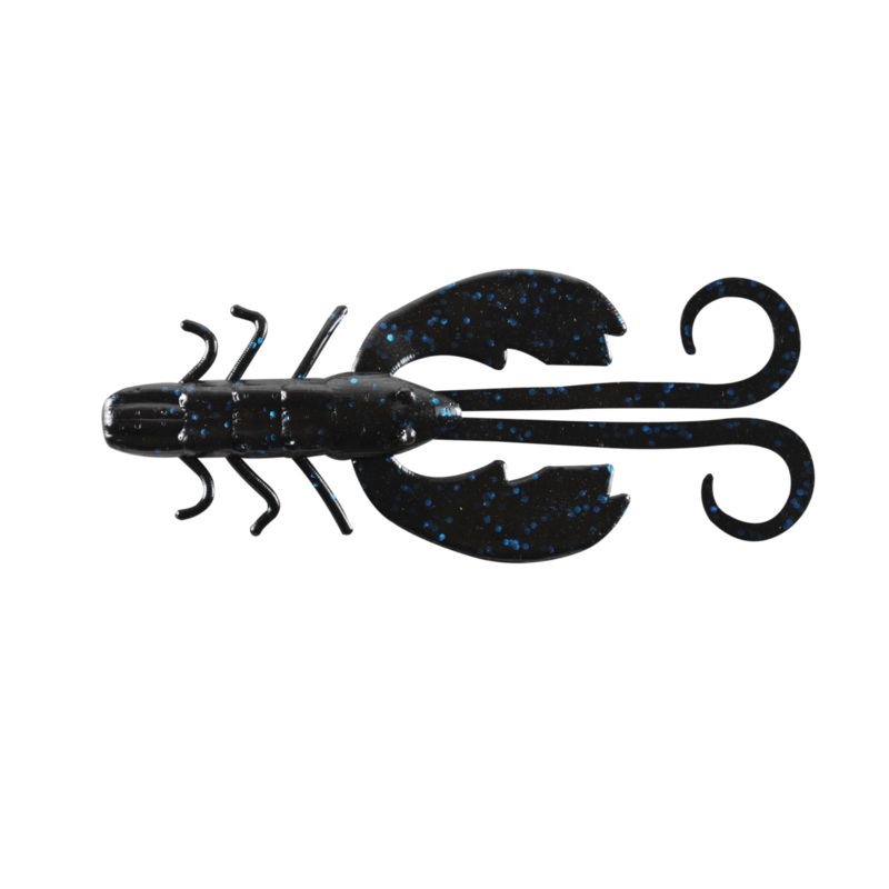 BERKLEY CRAZY LEGS CHIGGER CRAW Black Blue Fleck 4″