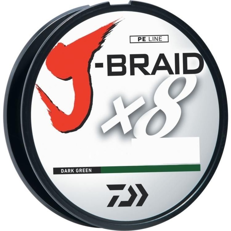 Daiwa J-Braid 8 Strand Braided Line Dark Green 165yd 8lb