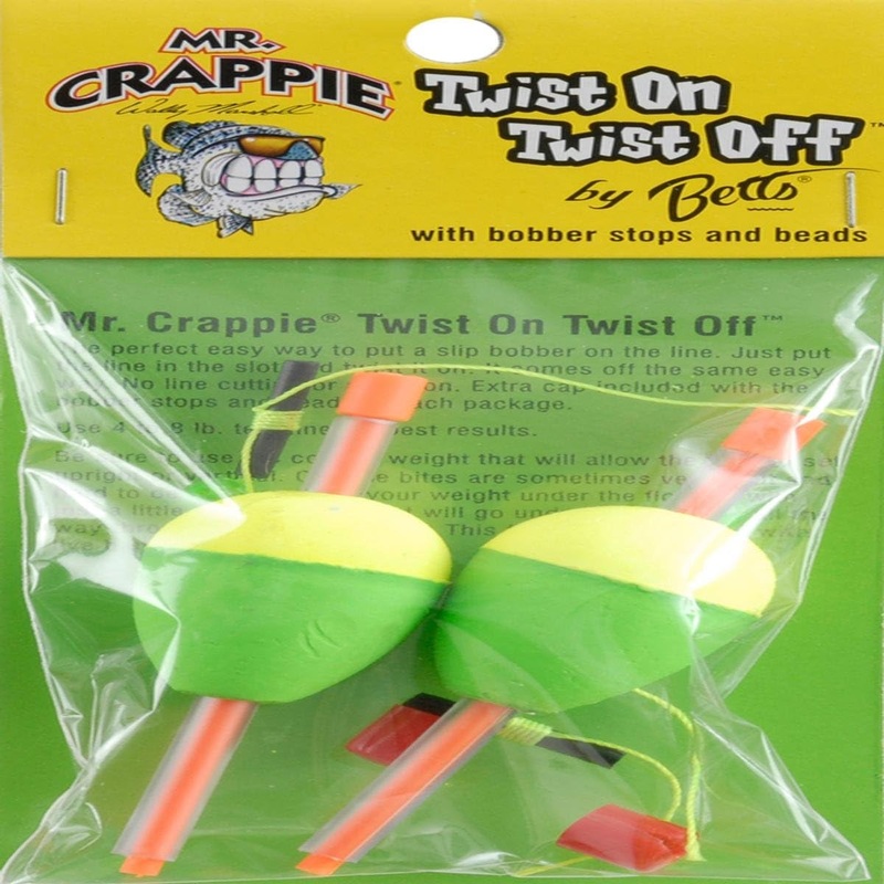 Mr. Crappie YG Twist On Twist Off Unweighted Pear Float, 1 1/2″ Yellow/Green
