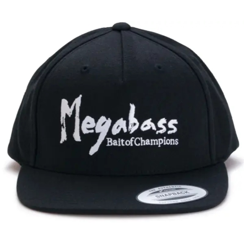 Megabass Brush Snapback Hat Black White