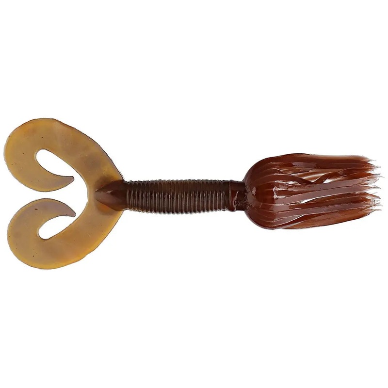 Chompers Skirted Twin Tail Grubs (10 Pk) 4″ Cinnamon Purple Flake