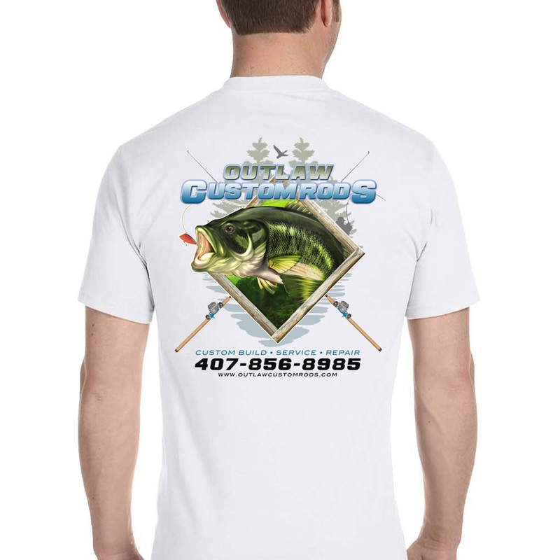 Custom T-Shirt: Largemouth Bass Chasing Lure Ash Gray Small