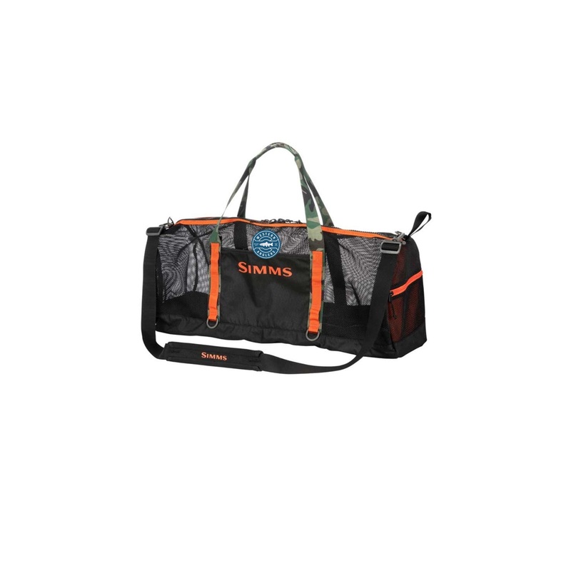 Simms – Challenger Mesh Duffel – (Western Anglers Logo) Black/Orange (W/ WA Logo)