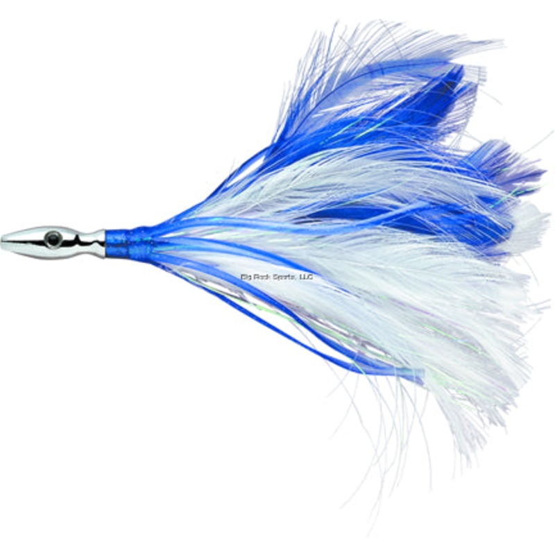 Williamson Flash Feather Rigged Trolling Lure Blue/White 4″
