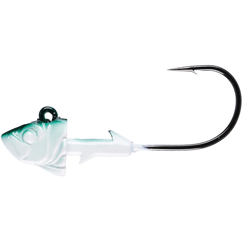 Basstrix Ledge Rocker Swimbait Jighead – 2 Pack Metallic Green 5/8 oz – 5/0