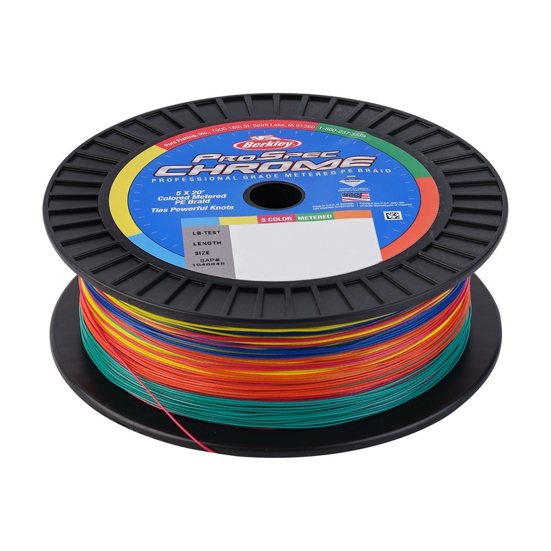 Berkley ProSpec Chrome 5×20′ Metered Braid 30 lb 5-Color Metered 500 yd