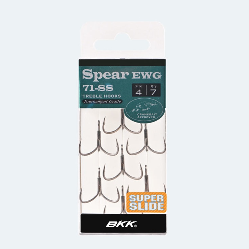 BKK Hooks Spear EWG-71 SS Extra Wide Gap Treble Hooks #2- 6Pk