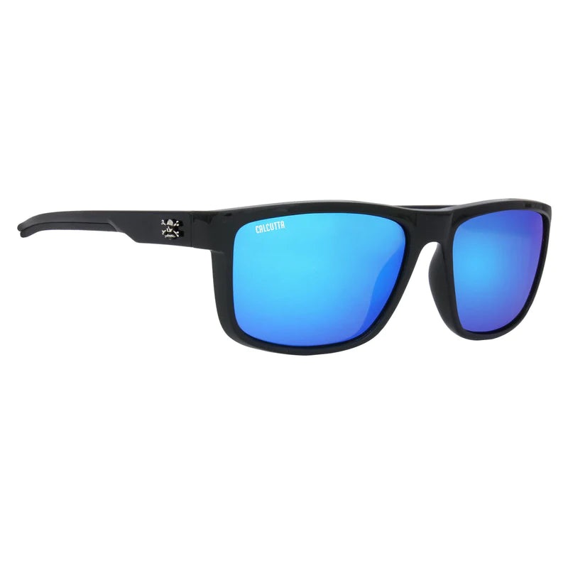 Calcutta Palma Sola Polarized Sunglasses Shiny Black/Blue Mirror