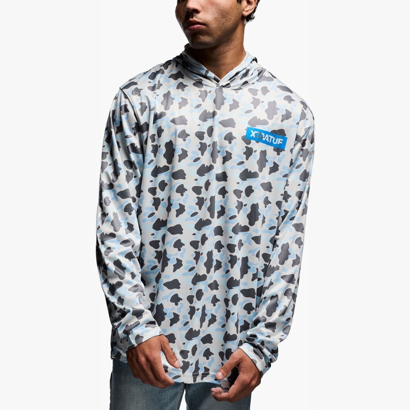 Xtratuf Unisex Long Sleeve Hoodie Ice Duck Camo Ice Duck Camo Medium