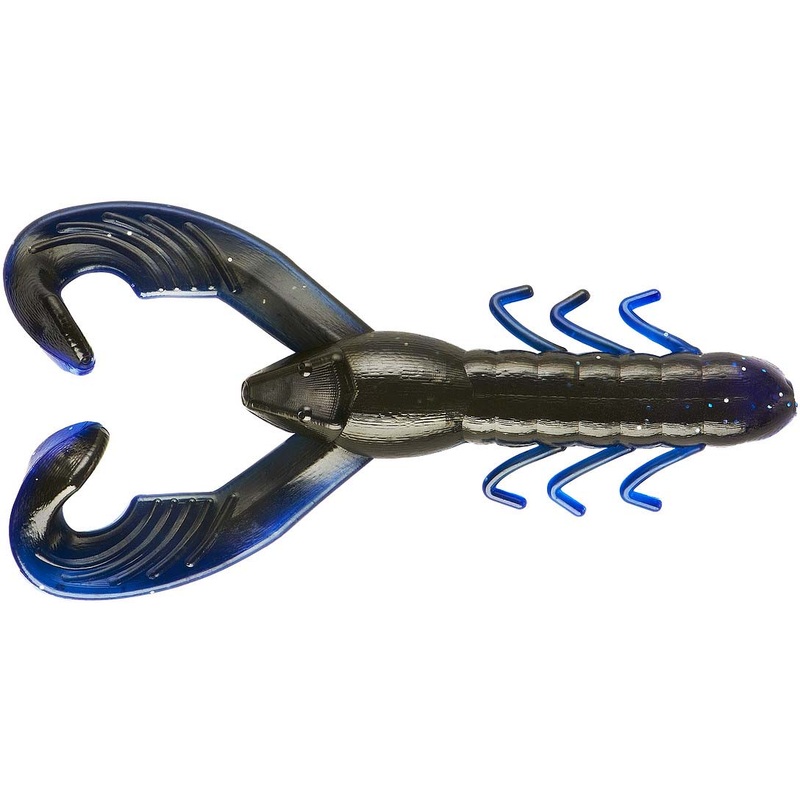 YUM Christie Craw 3 1/2 inch Soft Plastic Craw 8 pack Black Blue Shadow