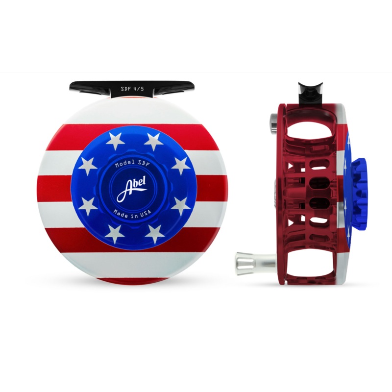 Abel SDF Fly Reel Solid – USA Flag Edition – 4/5 WT w/ Aluminum Platinum Handle 4/5 wt