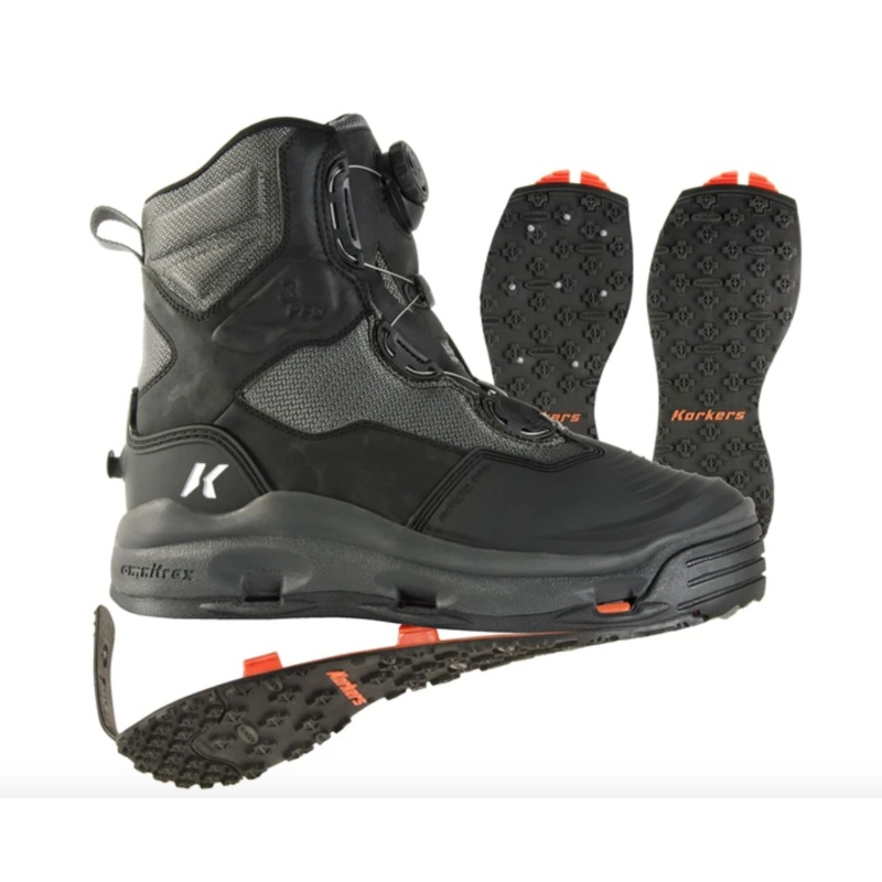 Korkers Darkhorse Wading Boot Kling-On & Studded Kling-On Soles 9
