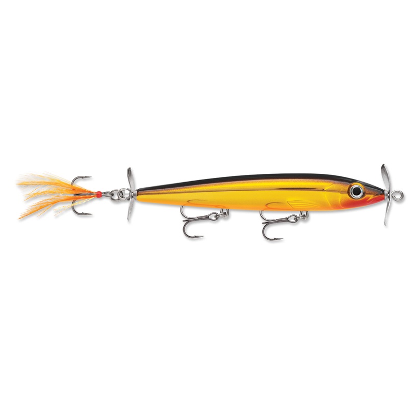 Rapala XRPR-11 X-Rap Prop Topwater Prop Bait – 4.375 Inch Black Chrome Orange