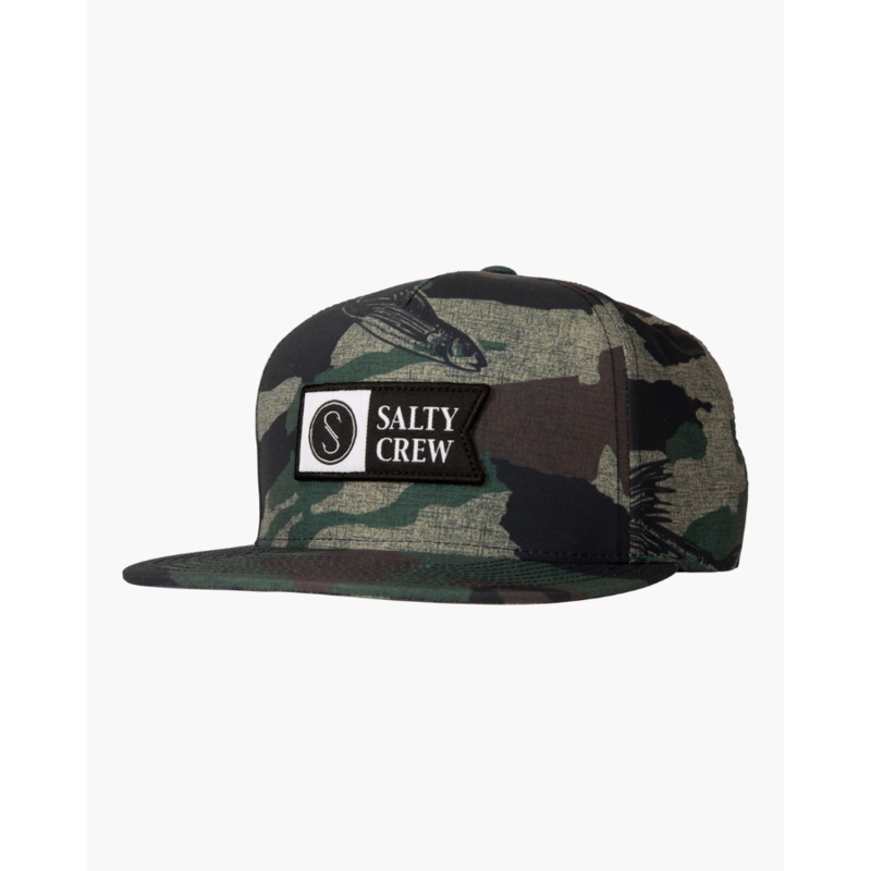 SALTY CREW ALPHA TECH 5 PANEL HAT BLACK CAMO