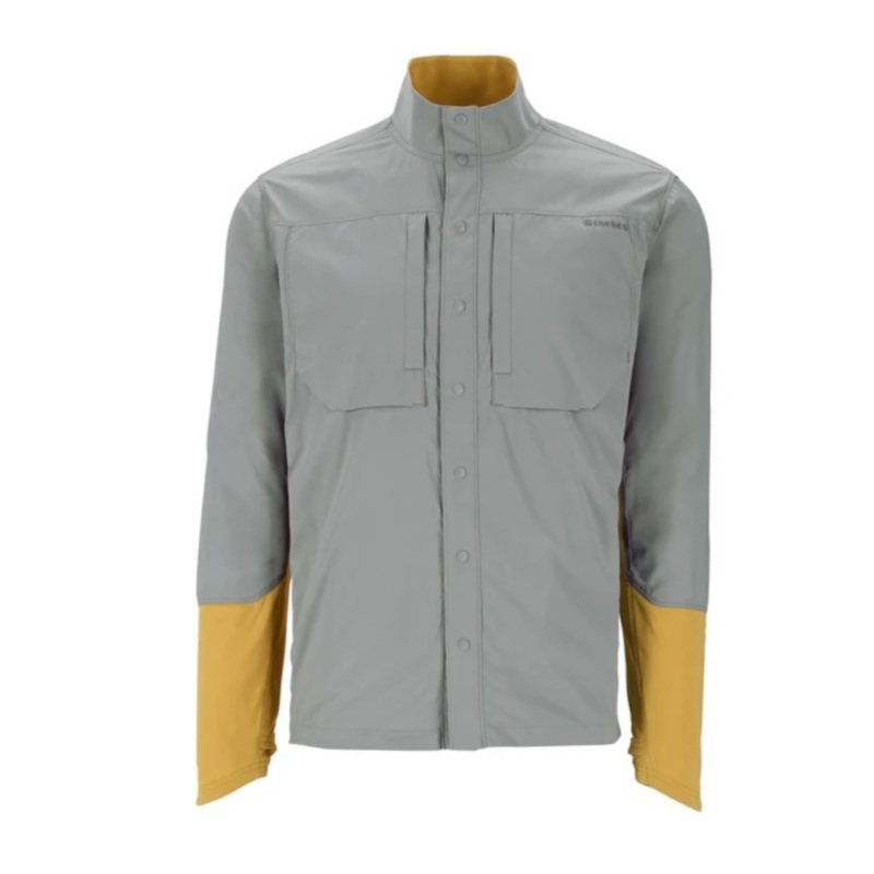 Simms Men’s Latitude BiComp Shirt Cinder Baltic Amber S