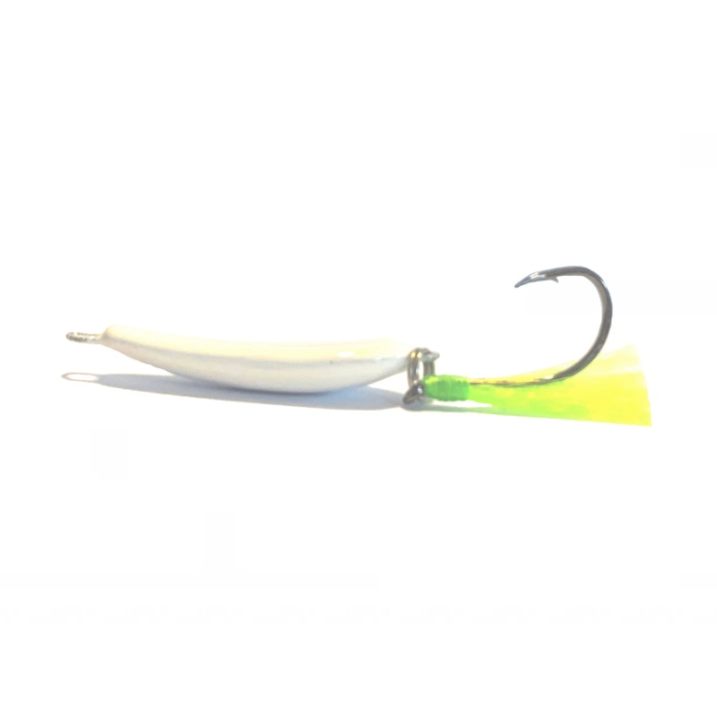 White/Chartreuse Pompano Jigger Fleas 3/8oz