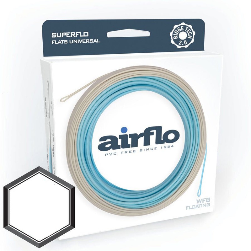 Airflo Superflo Ridge 2.0 Flats Universal Taper Fly Line WF6F Sky / Cloud