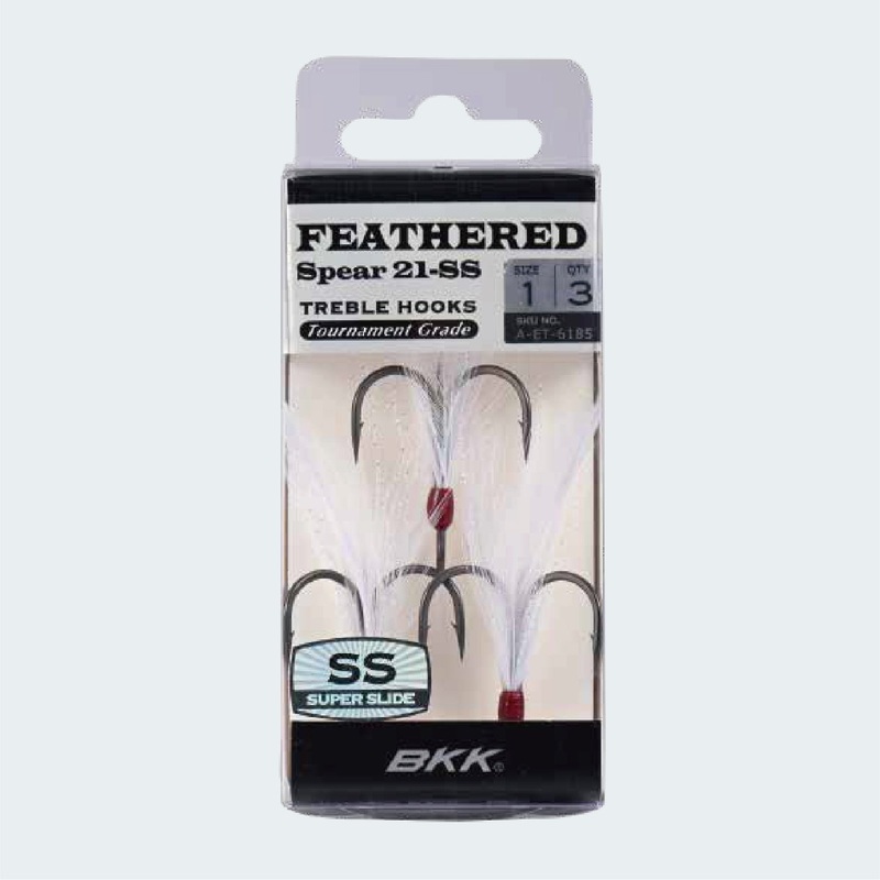 BKK FEATHERED SPEAR 21-SS TREBLE HOOK White #8