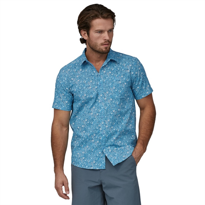 Patagonia M’s Go To Shirt Block Party: Lago Blue / BPLA XS