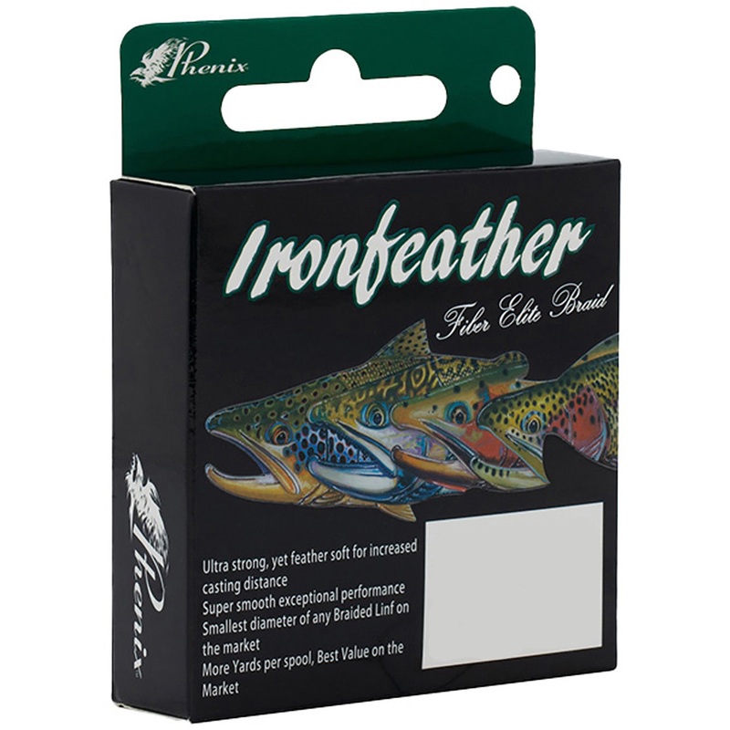 Phenix Ironfeather Fiber Elite Braided Trout Line – Low-Vis Green Moss Green 3 lb – 175 yds
