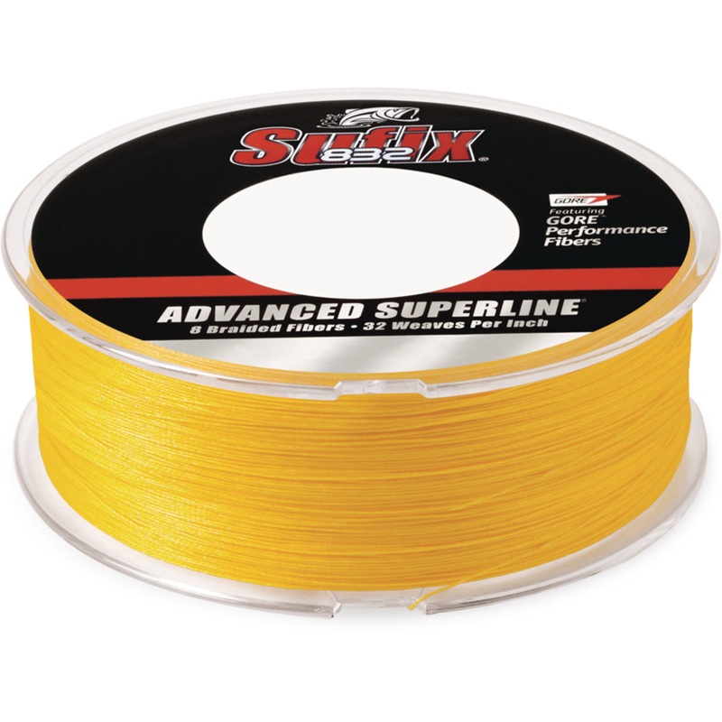 Sufix 832 Advanced Superline High-Vis Yellow Braided Line – 600 Yard Bulk Spool Hi-Vis Yellow 6 lb test – 600 yards