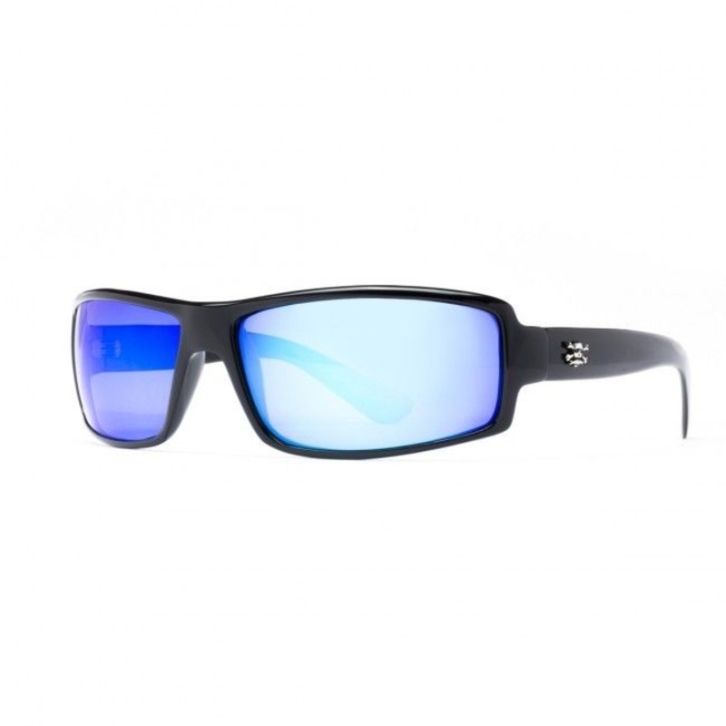Calcutta New Wave Polarized Sunglasses Shiny Black/Blue Mirror