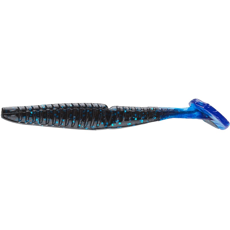 Gambler EZ Vibes Paddle Tail Swimbait – 3.75 Inch Black w/Blue Tail 3.75 inch