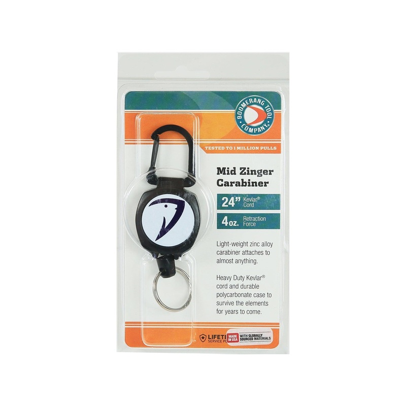 Boomerang x Tackle World Logo Mid Zinger Retractable Carabiner With Split Ring