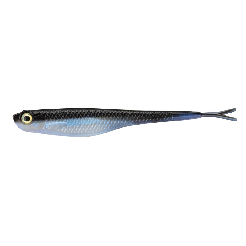 Fat Cow Finesse Baits Fat Shad 5″ – 6 Pack Black/Pearl