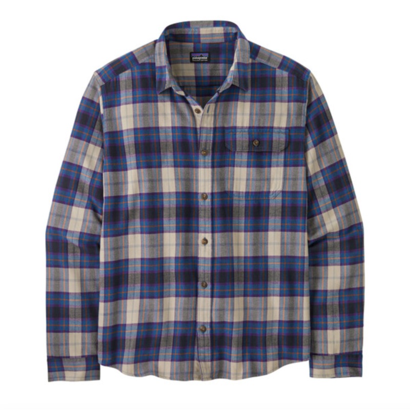Patagonia Men’s Long-Sleeved Lightweight Fjord Flannel Shirt – Spotter: Endless Blue Sale Medium