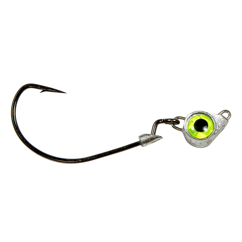 Z-Man Texas Eye Articulated Jigheads 3 pack Chartreuse 1/8 oz.