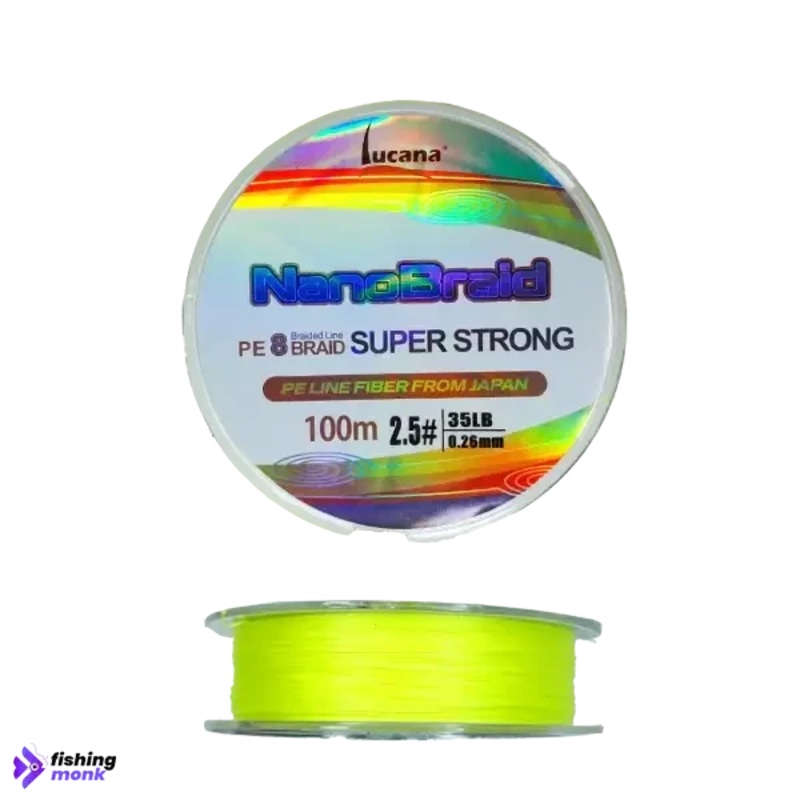 Lucana Nano Braid 8X Super Strong 100m Braid Line 0.26mm | 35lb Yellow