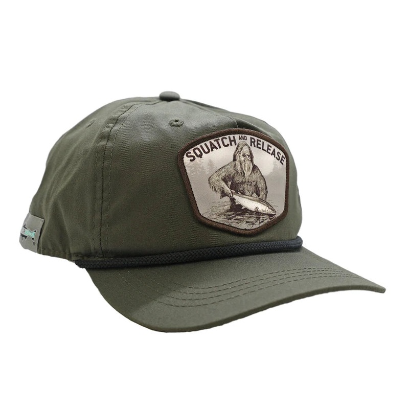 Rep Your Water – Squatch and Release Badge Unstructured Hat Green