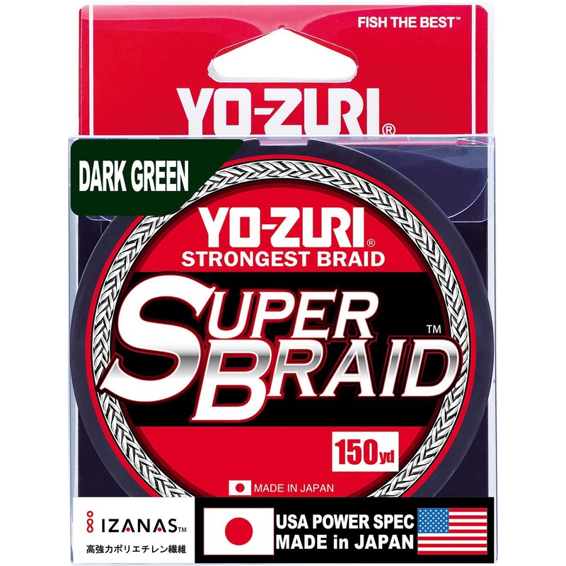 Yo-Zuri SuperBraid Dark Green – 150 Yard Spool Dark Green 8 LB