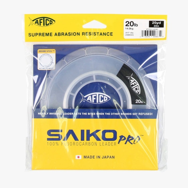 AFTCO Saiko Pro 100% Fluorocarbon Leader *Buy 2 Get 1 Free* 25 yd 15 lb