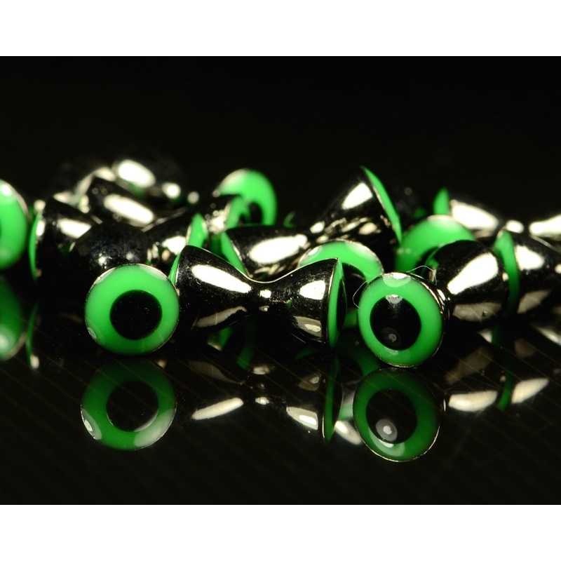 Hareline Pseudo Eyes Small Chartreuse / Black
