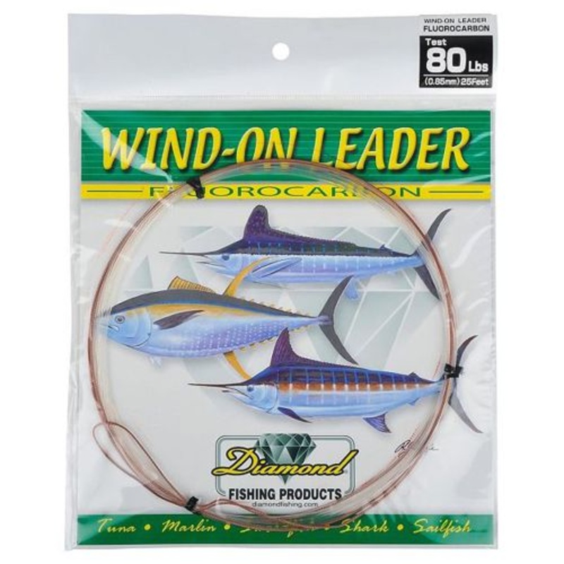 Momoi Diamond Fluorocarbon Wind-On Leaders 80lb / 25ft