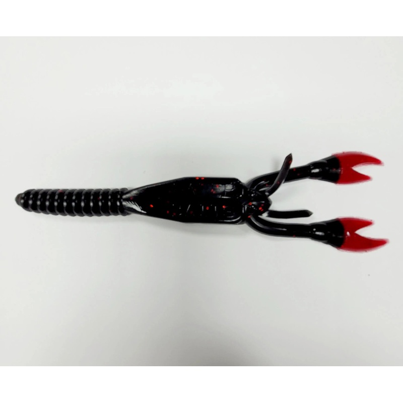 Tater Baits 6″ Salty Craw (8 Pk) Black Red