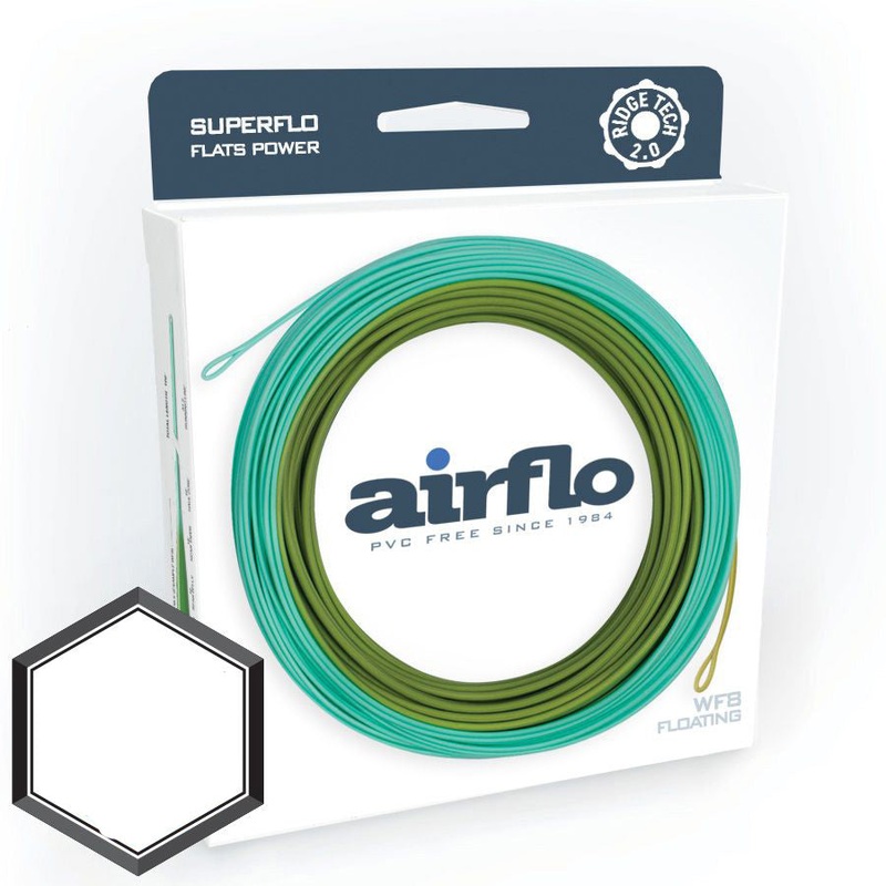 Airflo Superflo Ridge 2.0 Flats Power Taper Fly Line WF7F Sea Grass / Aqua