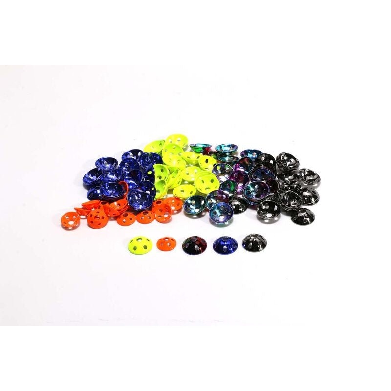 Hareline Brassonic Discs 8mm Fl. Green Chartreuse